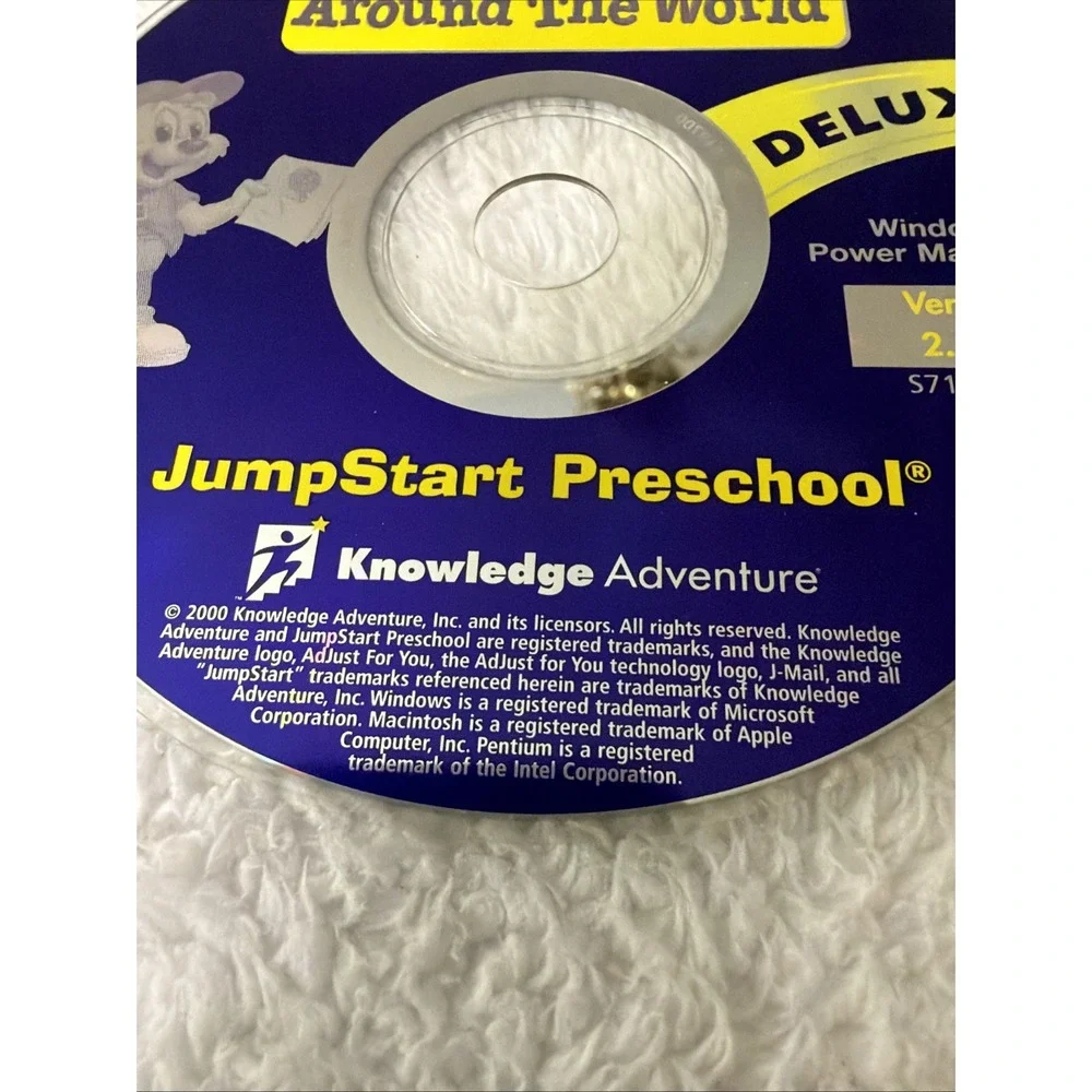 Jump Start Around The World Preschool Deluxe PC CD ROM Ver 2.11o Vtg Game Learn